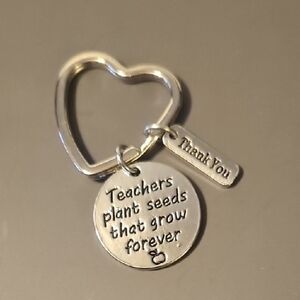 Heart Keyring Teacher Appreciation Charm - Silver New